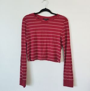 3/$20 - Forever 21 Longsleeve Stripe Crop Sweater